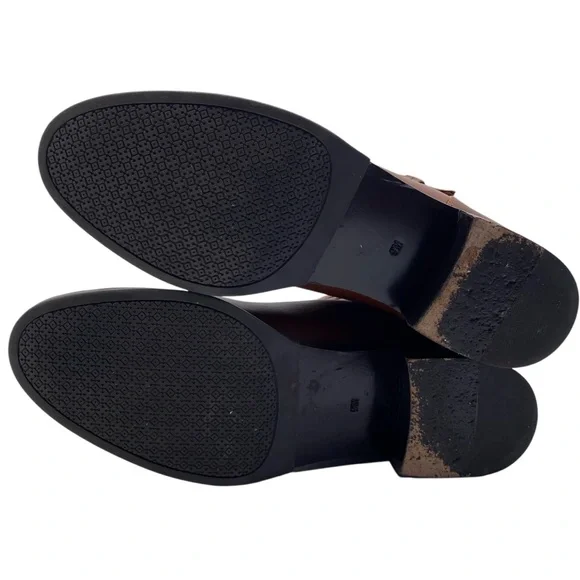 Tory Burch Womens Shoes Sidney Boots Sz 9 Brown Leather Ankle Logo Designer Chic - Picture 9 of 13